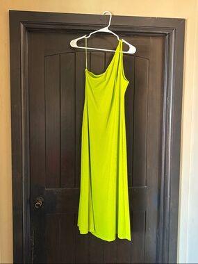 Topshop Neon One-Shoulder Dress